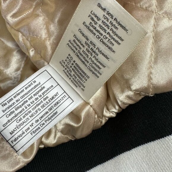 Aritzia WilfredFree Toulin Embroidered Satin Bomber Jacket Quilted Pockets Zip M - Picture 13 of 16